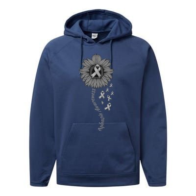 Aphasia Awareness Sunflower Gift Performance Fleece Hoodie