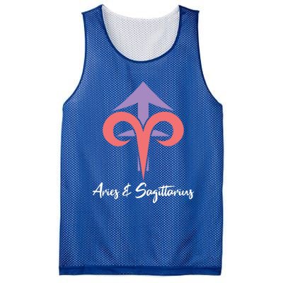 Aries And Sagittarius Couple Zodiac Relationship Horoscope Gift Mesh Reversible Basketball Jersey Tank