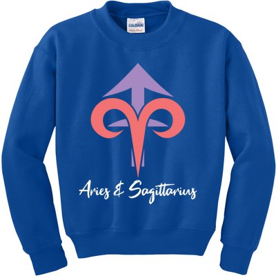 Aries And Sagittarius Couple Zodiac Relationship Horoscope Gift Kids Sweatshirt