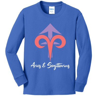 Aries And Sagittarius Couple Zodiac Relationship Horoscope Gift Kids Long Sleeve Shirt