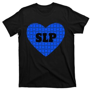 Autism Awareness SLP Heart Puzzle Graphic T-Shirt