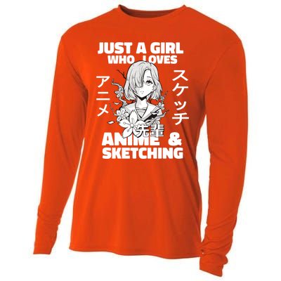 Anime And Sketching Just A Who Loves Anime Cute Gift Cooling Performance Long Sleeve Crew