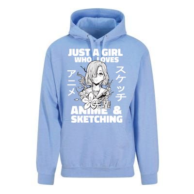 Anime And Sketching Just A Who Loves Anime Cute Gift Unisex Surf Hoodie