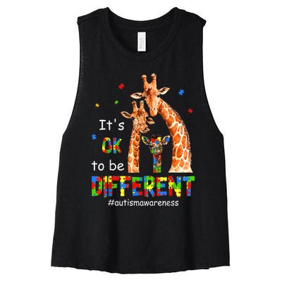 Autism Awareness Shirts Wo Teacher Its Ok To Be Different Women's Racerback Cropped Tank