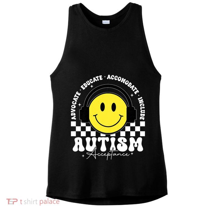 Autism Acceptance Special Education Teacher Ladies PosiCharge Tri-Blend Wicking Tank