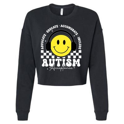 Autism Acceptance Special Education Teacher Cropped Pullover Crew