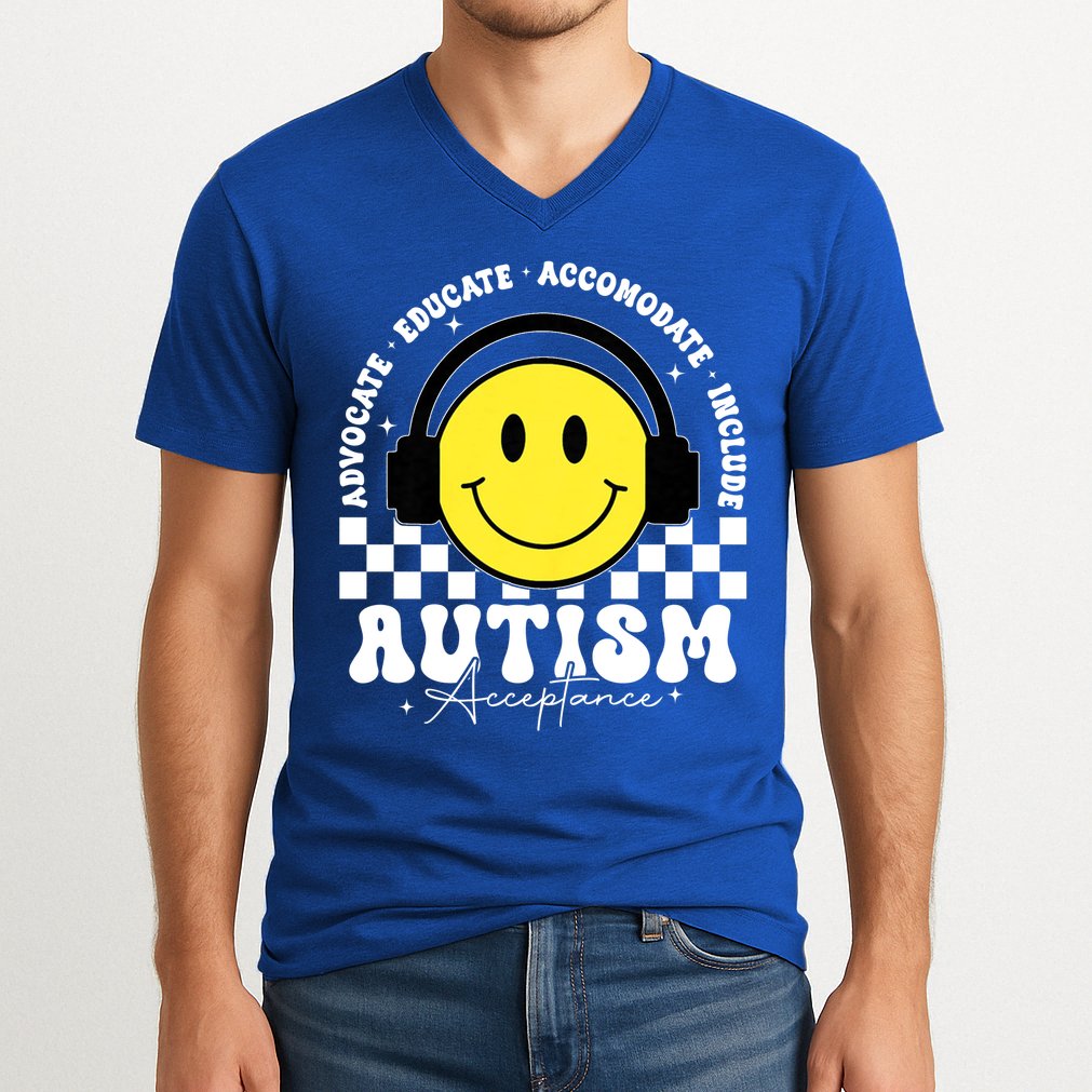 Autism Acceptance Special Education Teacher V-Neck T-Shirt