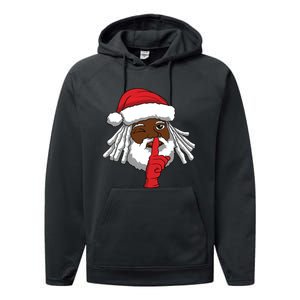 African American Santa Claus Christmas Party Decor Performance Fleece Hoodie