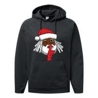 African American Santa Claus Christmas Party Decor Performance Fleece Hoodie