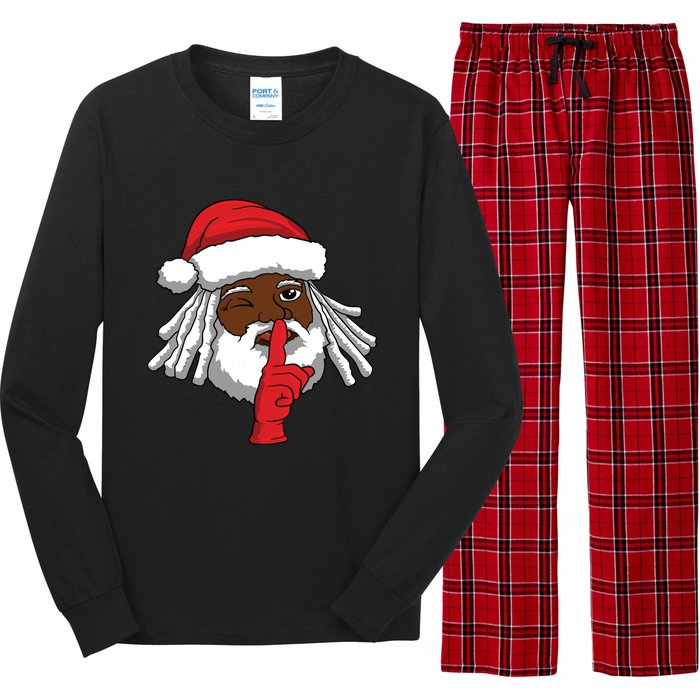 African American Santa Claus Christmas Party Decor Long Sleeve Pajama Set