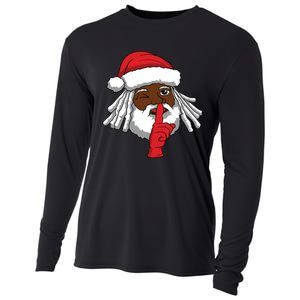 African American Santa Claus Christmas Party Decor Cooling Performance Long Sleeve Crew