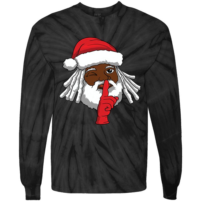 African American Santa Claus Christmas Party Decor Tie-Dye Long Sleeve Shirt