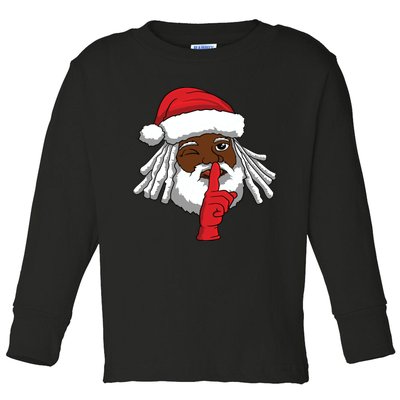 African American Santa Claus Christmas Party Decor Toddler Long Sleeve Shirt