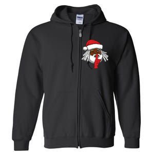 African American Santa Claus Christmas Party Decor Full Zip Hoodie