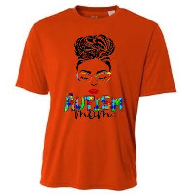 Autism Awareness Strong Mom Afro Mother Black Meaningful Gift Cooling Performance Crew T-Shirt