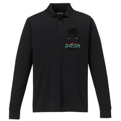 Autism Awareness Strong Mom Afro Mother Black Meaningful Gift Performance Long Sleeve Polo