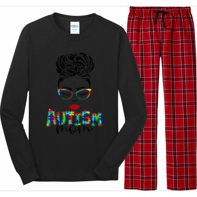 Autism Awareness Strong Mom Afro Mother Black Meaningful Gift Long Sleeve Pajama Set