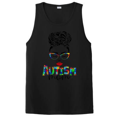 Autism Awareness Strong Mom Afro Mother Black Meaningful Gift PosiCharge Competitor Tank