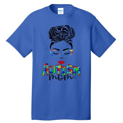 Autism Awareness Strong Mom Afro Mother Black Meaningful Gift Tall T-Shirt