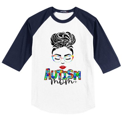 Autism Awareness Strong Mom Afro Mother Black Meaningful Gift Baseball Sleeve Shirt