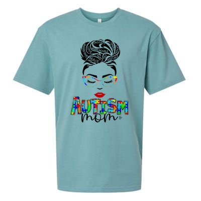 Autism Awareness Strong Mom Afro Mother Black Meaningful Gift Sueded Cloud Jersey T-Shirt