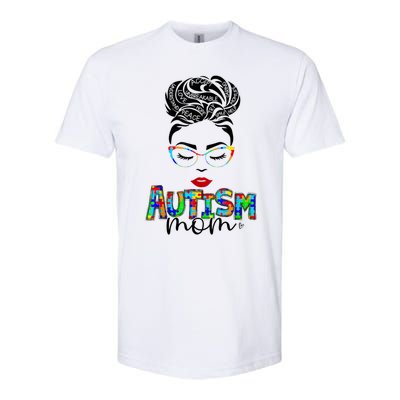 Autism Awareness Strong Mom Afro Mother Black Meaningful Gift Softstyle CVC T-Shirt