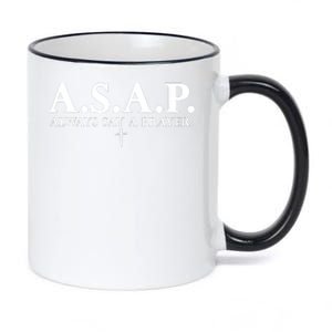 Asap Always Say A Prayer 3 Nails Cross Jesus Christ Christian Catholic 11oz Black Color Changing Mug