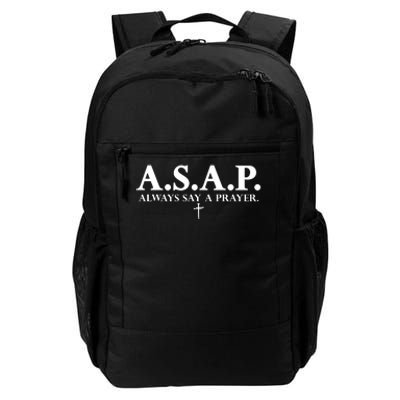 Asap Always Say A Prayer 3 Nails Cross Jesus Christ Christian Catholic Daily Commute Backpack