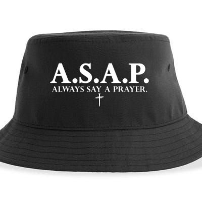 Asap Always Say A Prayer 3 Nails Cross Jesus Christ Christian Catholic Sustainable Bucket Hat