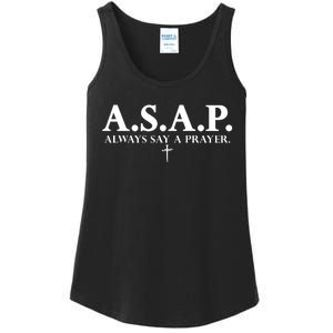 Asap Always Say A Prayer 3 Nails Cross Jesus Christ Christian Catholic Ladies Essential Tank