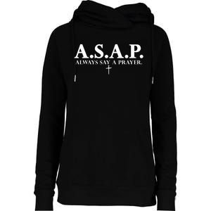 Asap Always Say A Prayer 3 Nails Cross Jesus Christ Christian Catholic Womens Funnel Neck Pullover Hood