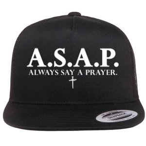 Asap Always Say A Prayer 3 Nails Cross Jesus Christ Christian Catholic Flat Bill Trucker Hat