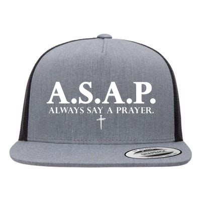 Asap Always Say A Prayer 3 Nails Cross Jesus Christ Christian Catholic Flat Bill Trucker Hat