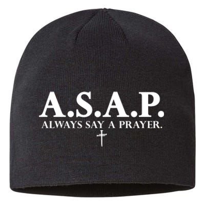 Asap Always Say A Prayer 3 Nails Cross Jesus Christ Christian Catholic Sustainable Beanie