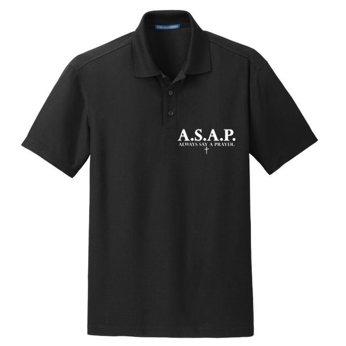 Asap Always Say A Prayer 3 Nails Cross Jesus Christ Christian Catholic Dry Zone Grid Polo