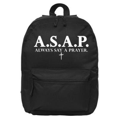 Asap Always Say A Prayer 3 Nails Cross Jesus Christ Christian Catholic 16 in Basic Backpack