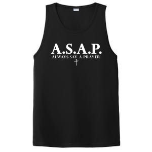 Asap Always Say A Prayer 3 Nails Cross Jesus Christ Christian Catholic PosiCharge Competitor Tank