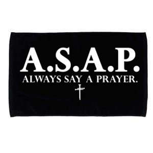 Asap Always Say A Prayer 3 Nails Cross Jesus Christ Christian Catholic Microfiber Hand Towel