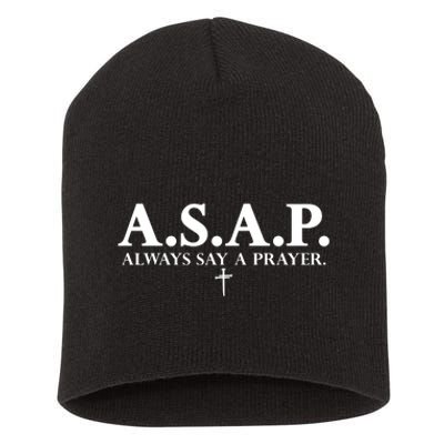 Asap Always Say A Prayer 3 Nails Cross Jesus Christ Christian Catholic Short Acrylic Beanie