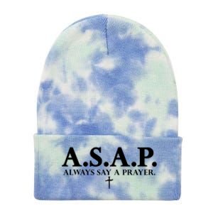 Asap Always Say A Prayer 3 Nails Cross Jesus Christ Christian Catholic Tie Dye 12in Knit Beanie