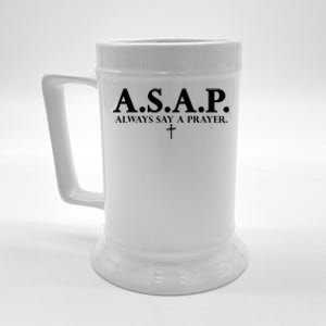 Asap Always Say A Prayer 3 Nails Cross Jesus Christ Christian Catholic Beer Stein