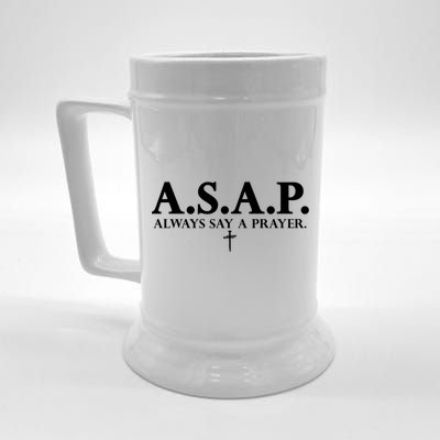 Asap Always Say A Prayer 3 Nails Cross Jesus Christ Christian Catholic Beer Stein