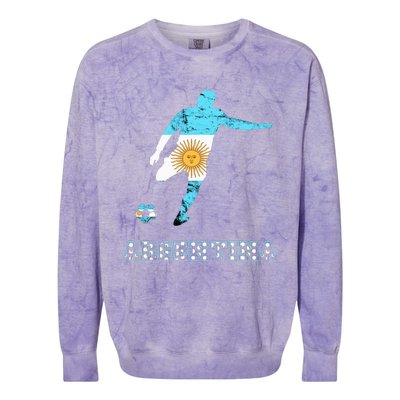 Argentina Argentina Soccer Player Sun Of May Argentina Flag Colorblast Crewneck Sweatshirt