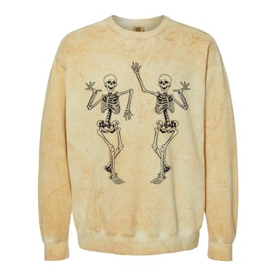 Alt Aesthetic Skeleton Dancing Dark Goth Halloween Skeletons Colorblast Crewneck Sweatshirt