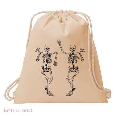 Alt Aesthetic Skeleton Dancing Dark Goth Halloween Skeletons Drawstring Bag