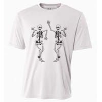 Alt Aesthetic Skeleton Dancing Dark Goth Halloween Skeletons Cooling Performance Crew T-Shirt