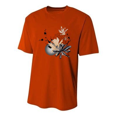 Artistic Abstract Smoky Back Floral Youth Performance Sprint T-Shirt