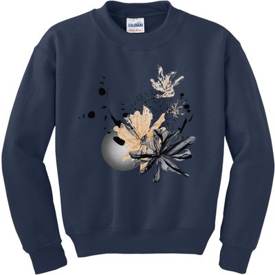 Artistic Abstract Smoky Back Floral Kids Sweatshirt