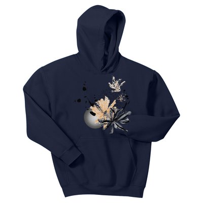 Artistic Abstract Smoky Back Floral Kids Hoodie