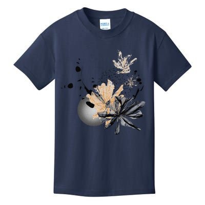 Artistic Abstract Smoky Back Floral Kids T-Shirt